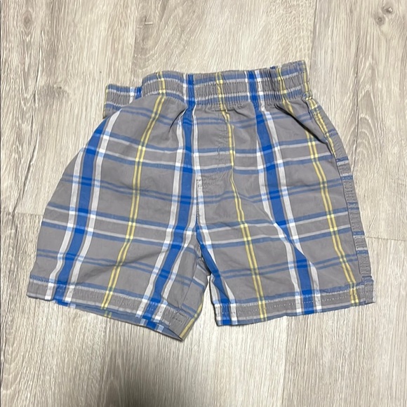 Kids Plaid Shorts in Gray and Blue - Picture 1 of 1